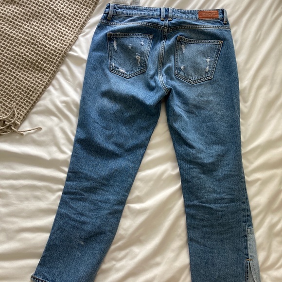 Zara Denim Cropped Straight Leg Jeans - Picture 4 of 5